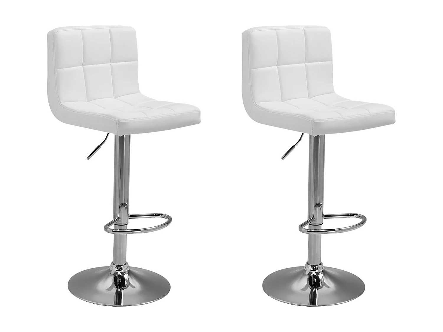 Lot de 2 tabourets de bar blanc MIKE - HAPPY GARDEN