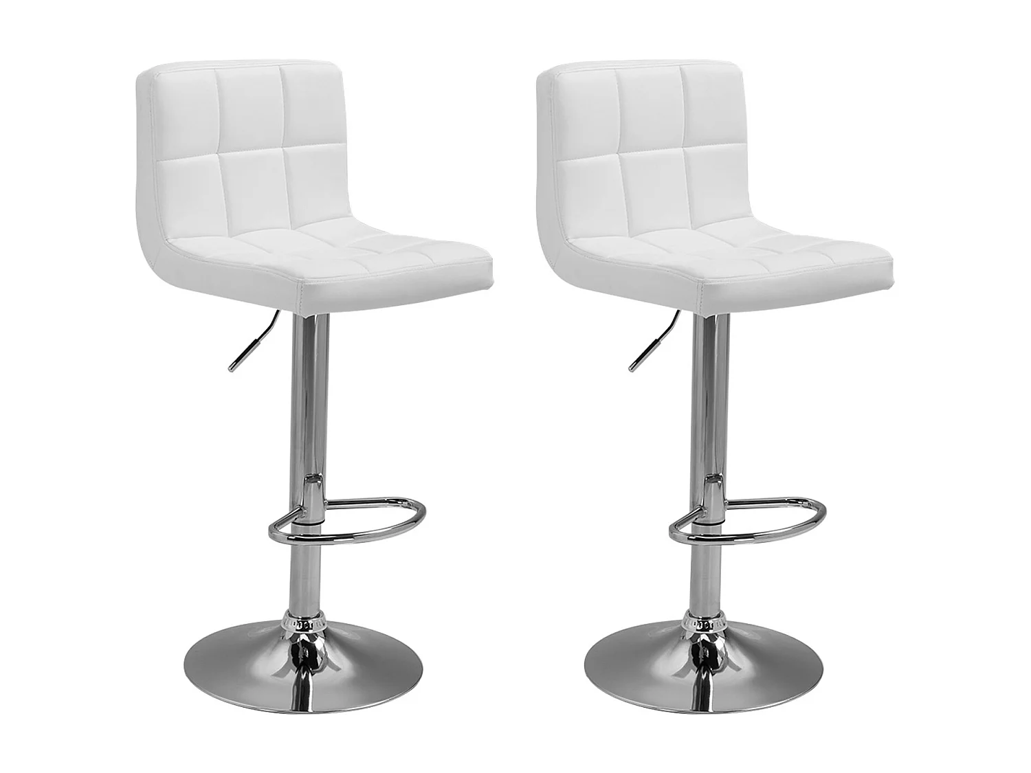 Lot de 2 tabourets de bar blanc MIKE - HAPPY GARDEN