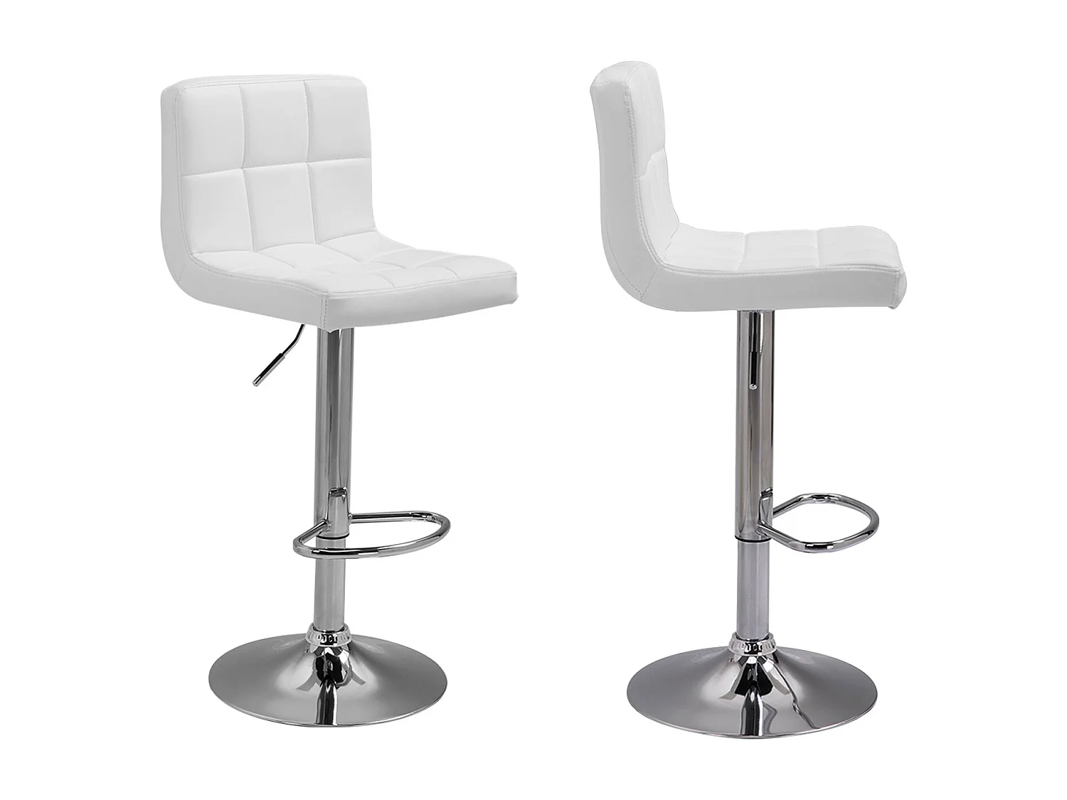 Set van 2 witte barkrukken MIKE