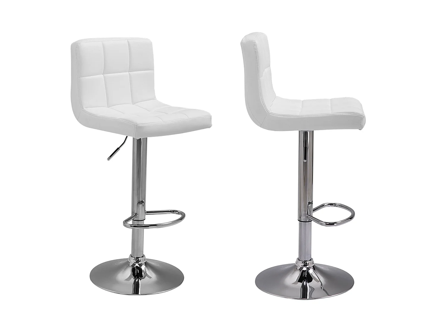 Pack de 2 taburetes de bar blancos MIKE