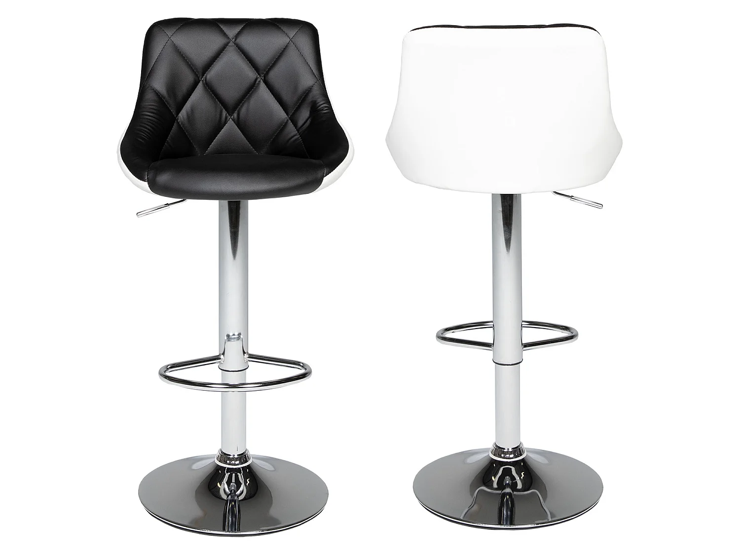 Tabouret de bar noir et blanc JASPER - HAPPY GARDEN