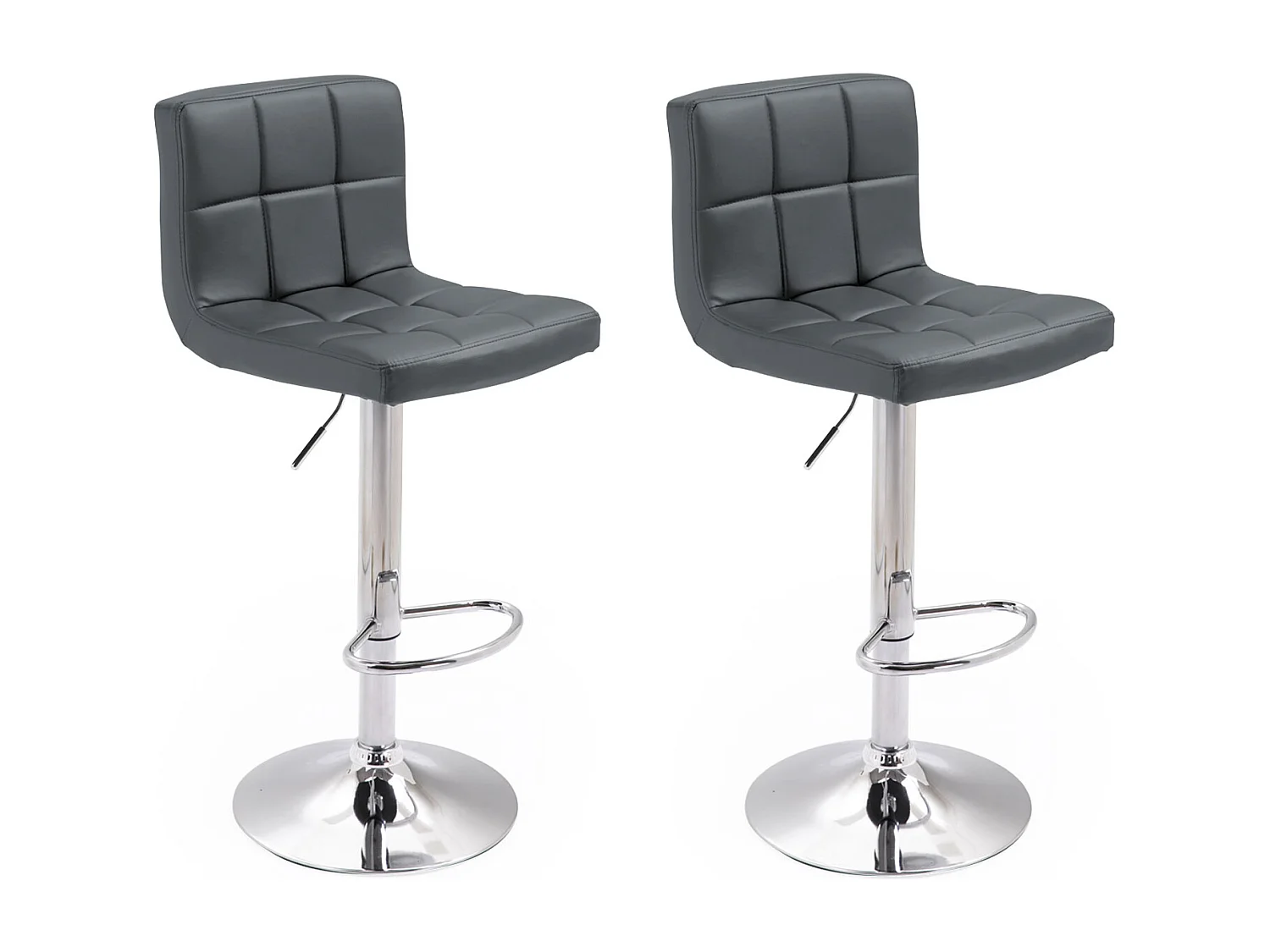 Lot de 2 tabourets de bar gris MIKE - HAPPY GARDEN