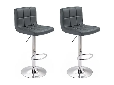 Lot de 2 tabourets de bar gris MIKE - HAPPY GARDEN