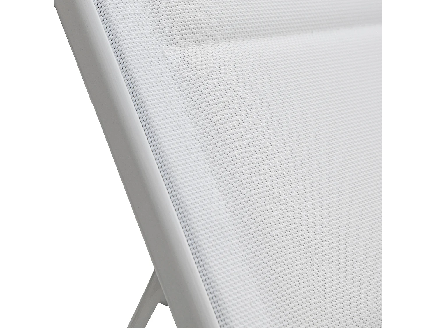 Bain de soleil BARBADOS en textilène blanc - aluminium blanc - HAPPY GARDEN