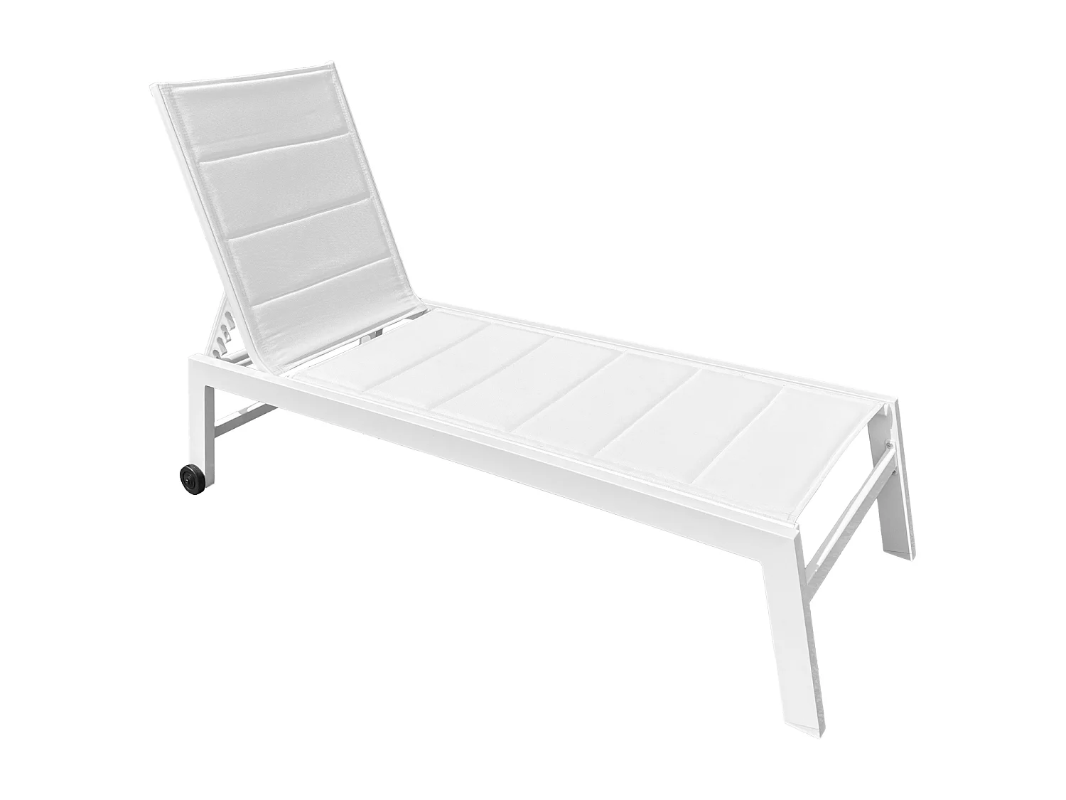 Lettino BARBADOS in textilene bianco - alluminio bianco