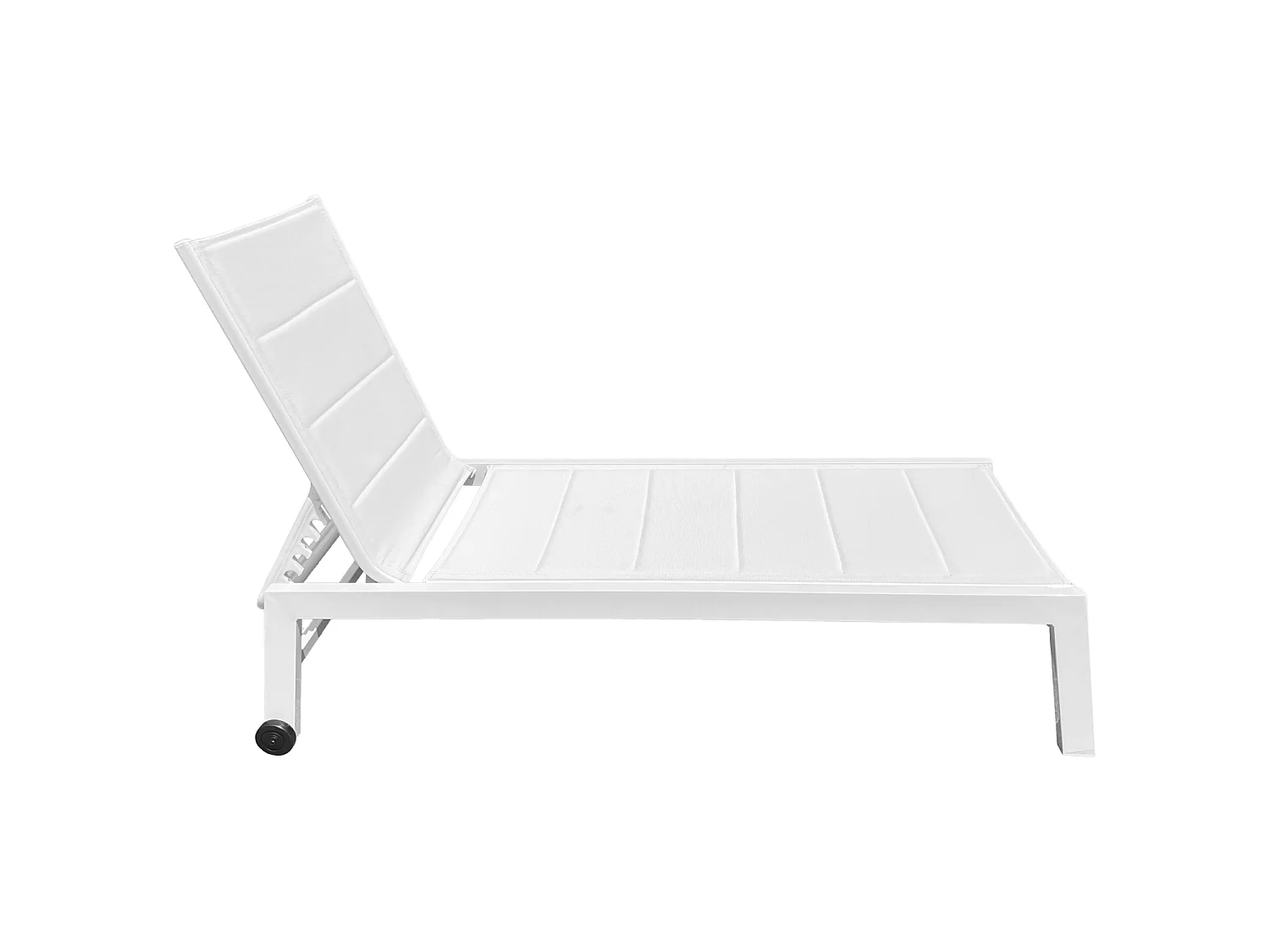 Lettino BARBADOS in textilene bianco - alluminio bianco