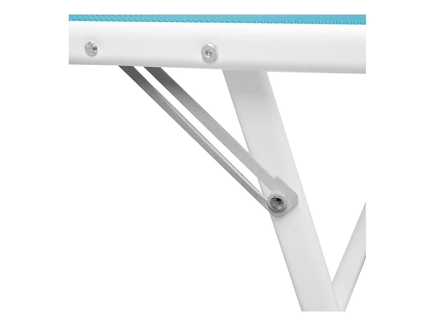 Lot de 2 bains de soleil SARDINIA en textilène bleu - structure blanche - HAPPY GARDEN