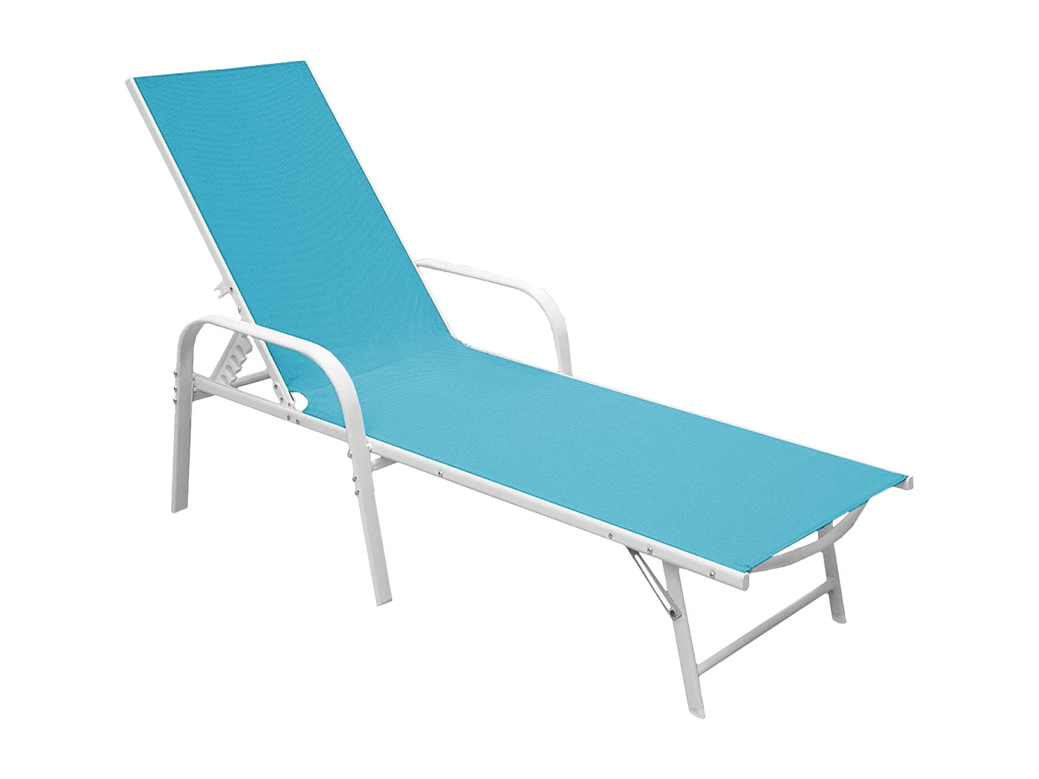 Set van 2 SARDINIA blauwe textilene ligbedden - witte structuur