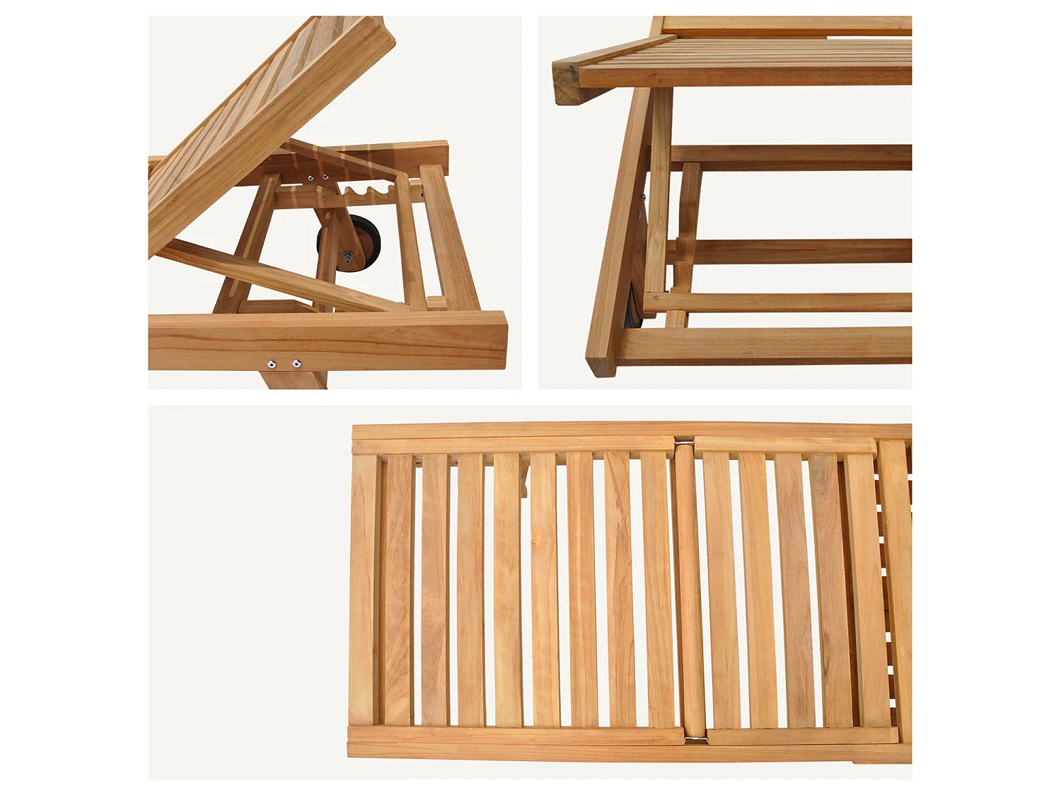 Bain de soleil pliant en teck LOMBOK - HAPPY GARDEN