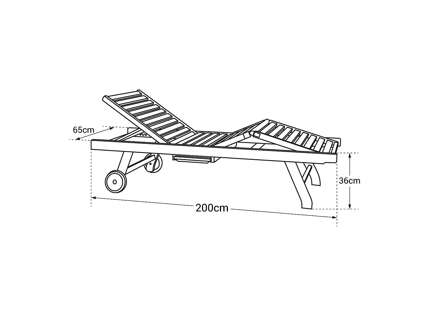 Bain de soleil pliant en teck LOMBOK - HAPPY GARDEN