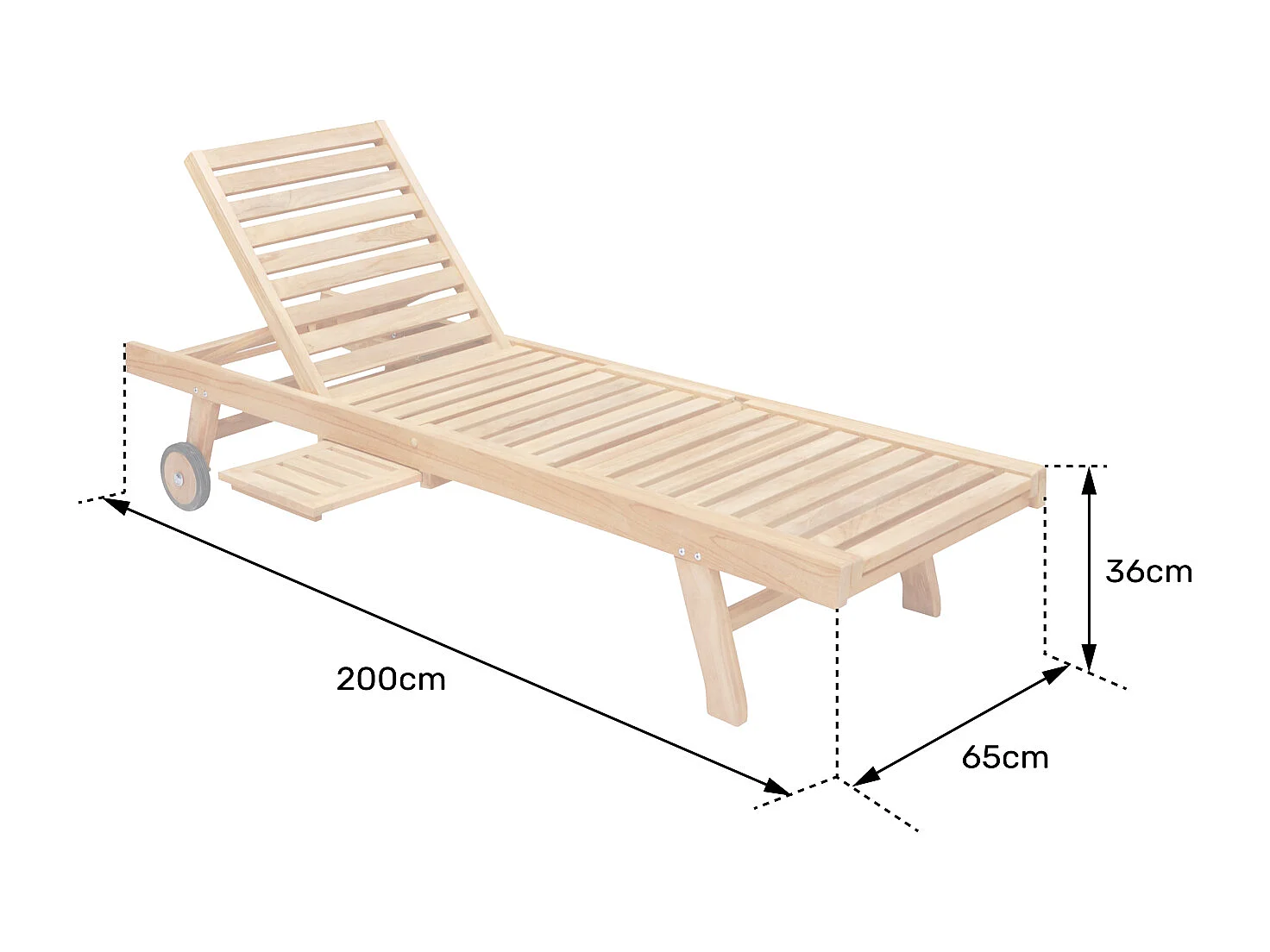 Bain de soleil pliant en teck LOMBOK - HAPPY GARDEN