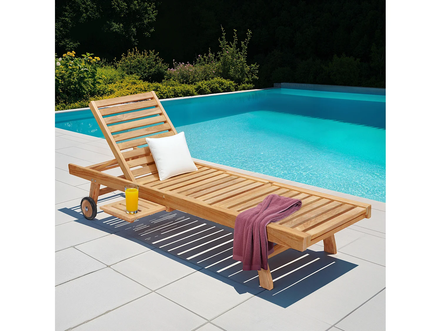 Bain de soleil pliant en teck LOMBOK - HAPPY GARDEN