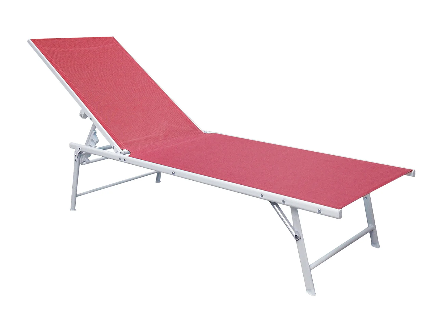 Set van 2 opvouwbare ligbedden SICILIA in roze textilene - witte structuur