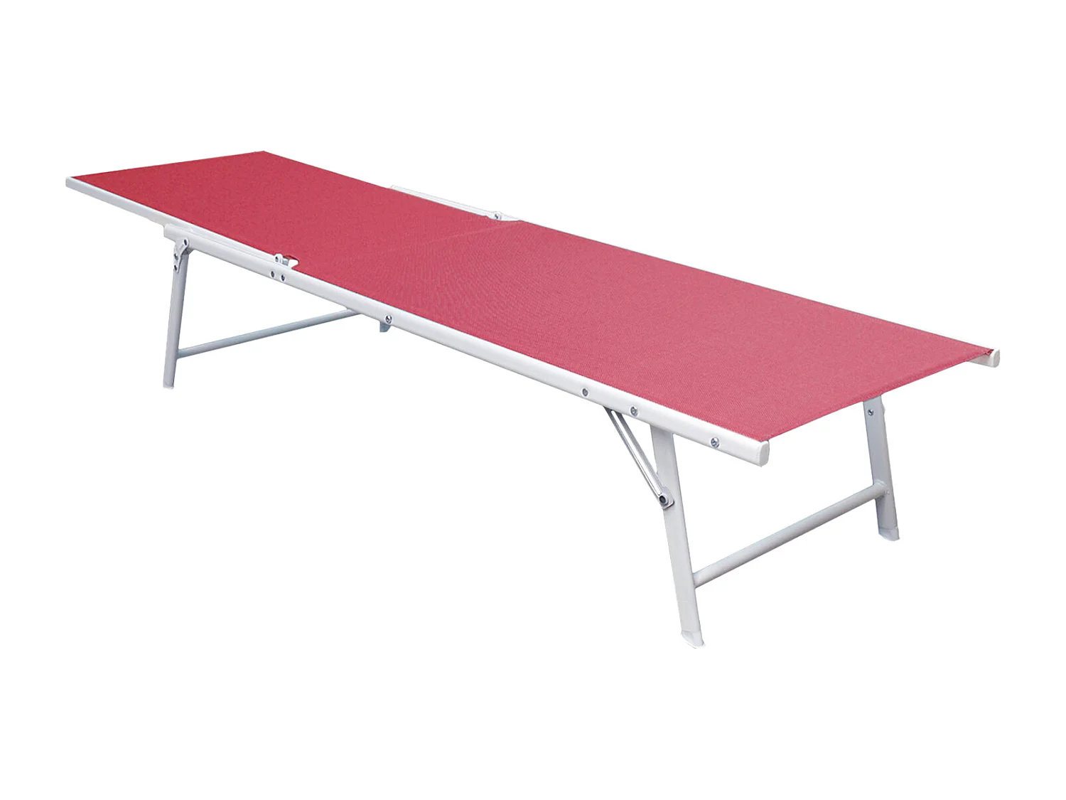 Set van 2 opvouwbare ligbedden SICILIA in roze textilene - witte structuur