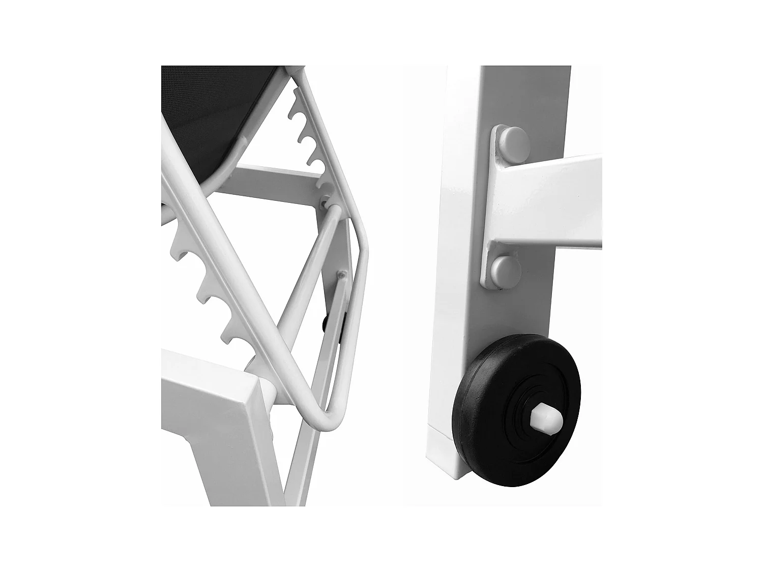 Set van 2 BARBADOS zonnebedden in grijs textilene - wit aluminium