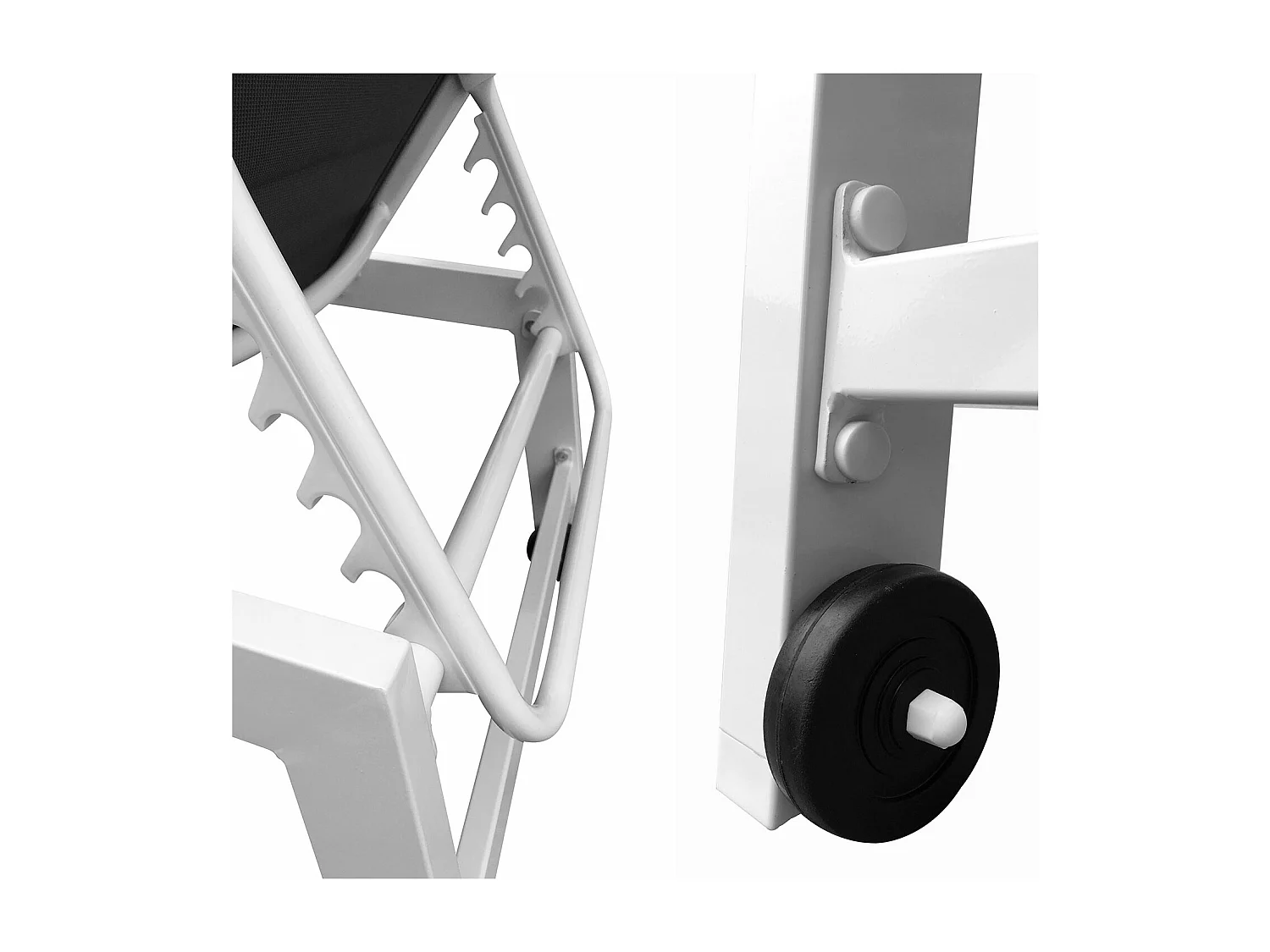 Lot de 2 bains de soleil BARBADOS en textilène gris - aluminium blanc - HAPPY GARDEN