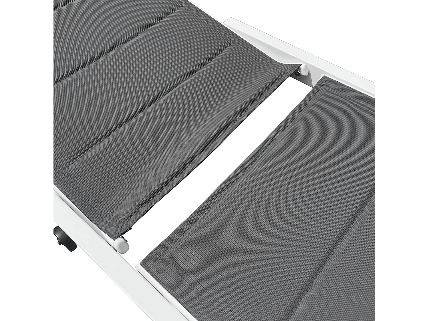 Set van 2 BARBADOS zonnebedden in grijs textilene - wit aluminium