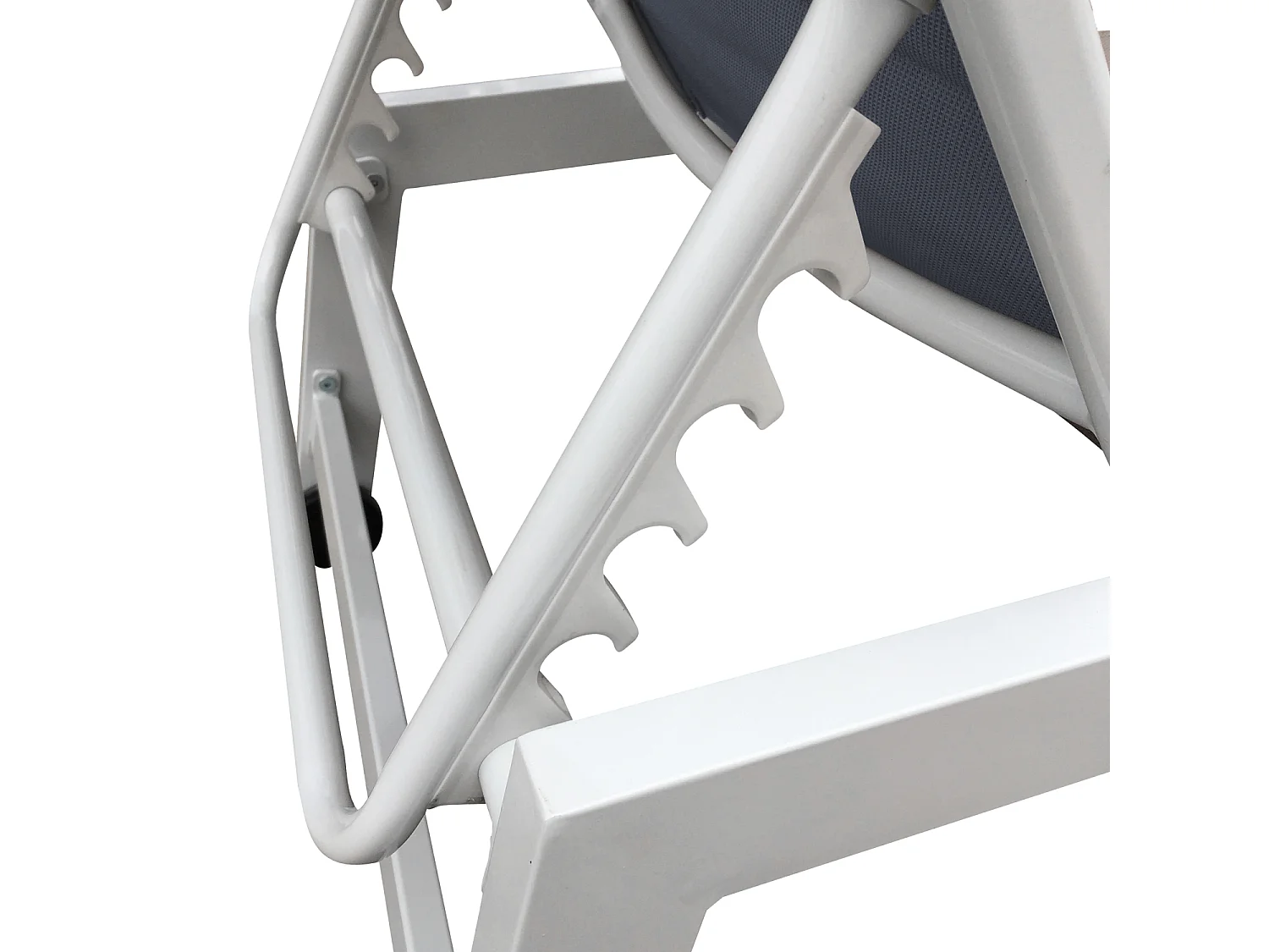 Set van 2 BARBADOS zonnebedden in grijs textilene - wit aluminium