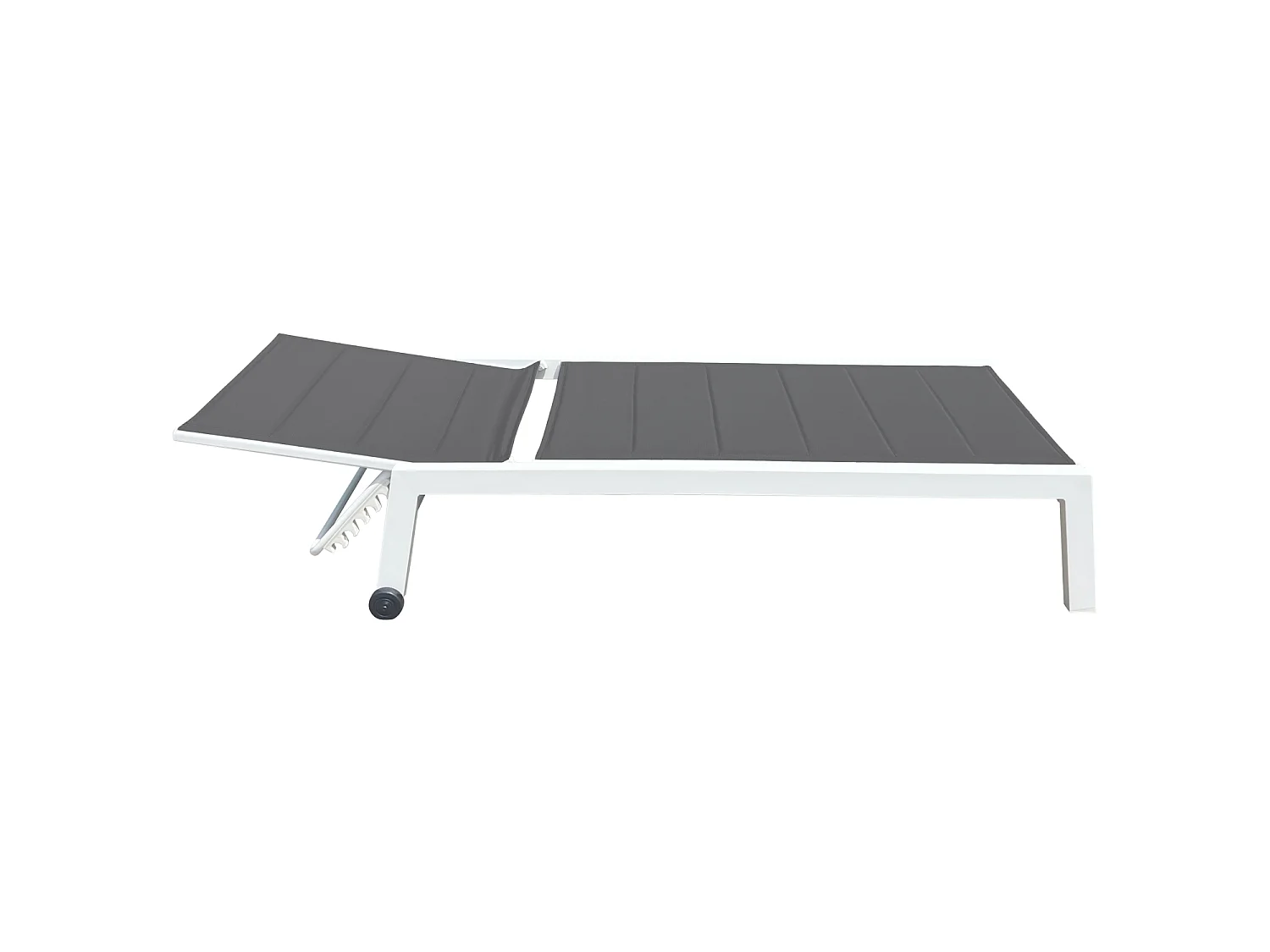 Set van 2 BARBADOS zonnebedden in grijs textilene - wit aluminium