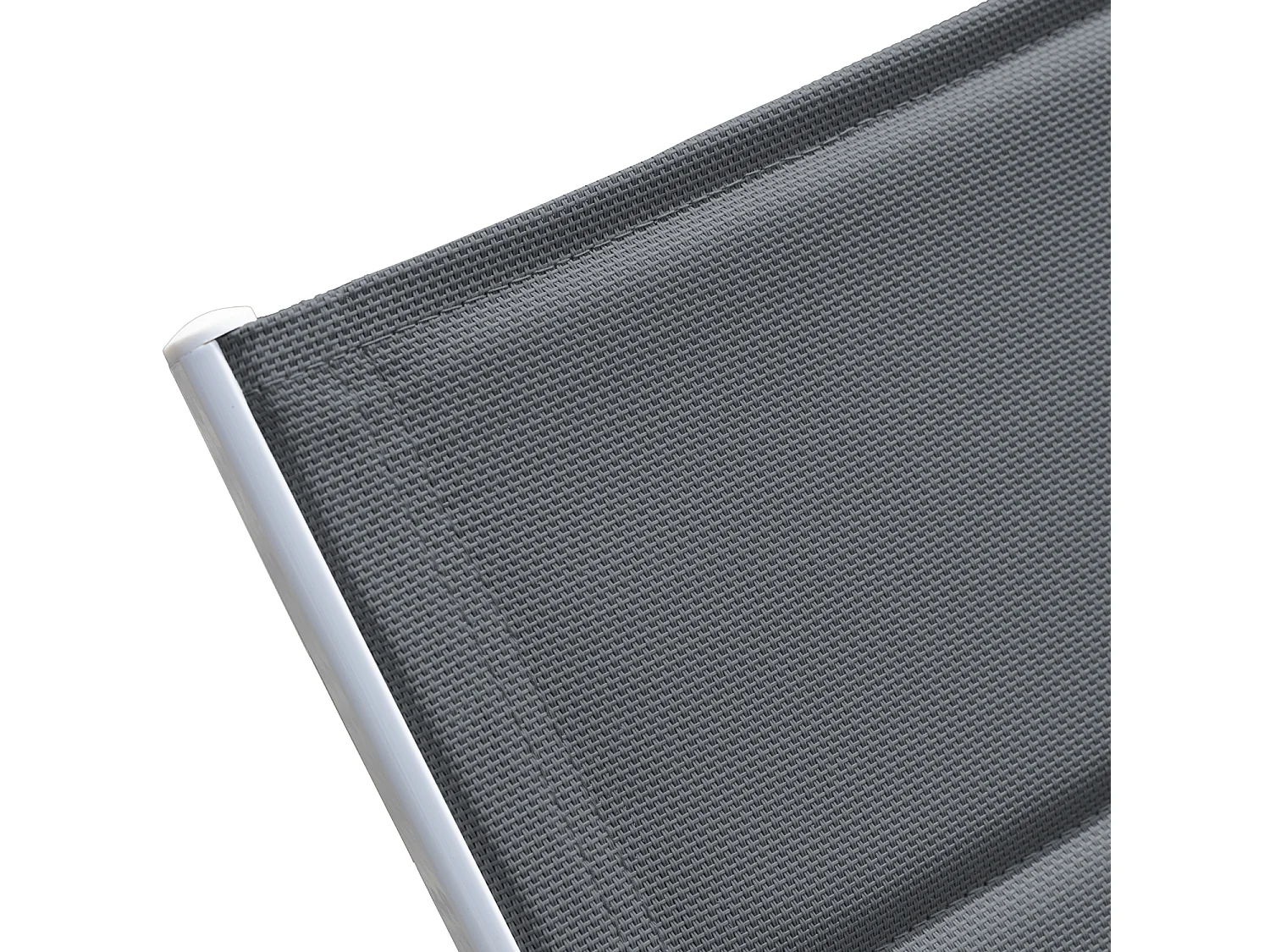 Set van 2 BARBADOS zonnebedden in grijs textilene - wit aluminium