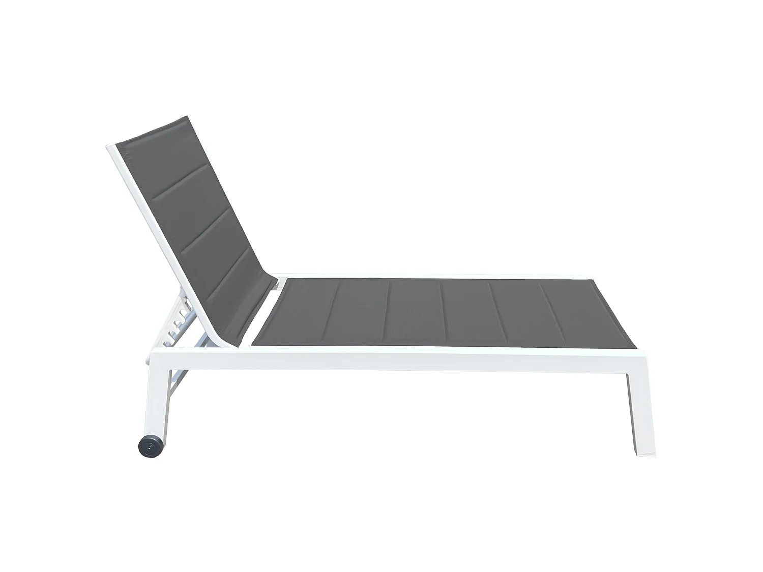 Set van 2 BARBADOS zonnebedden in grijs textilene - wit aluminium
