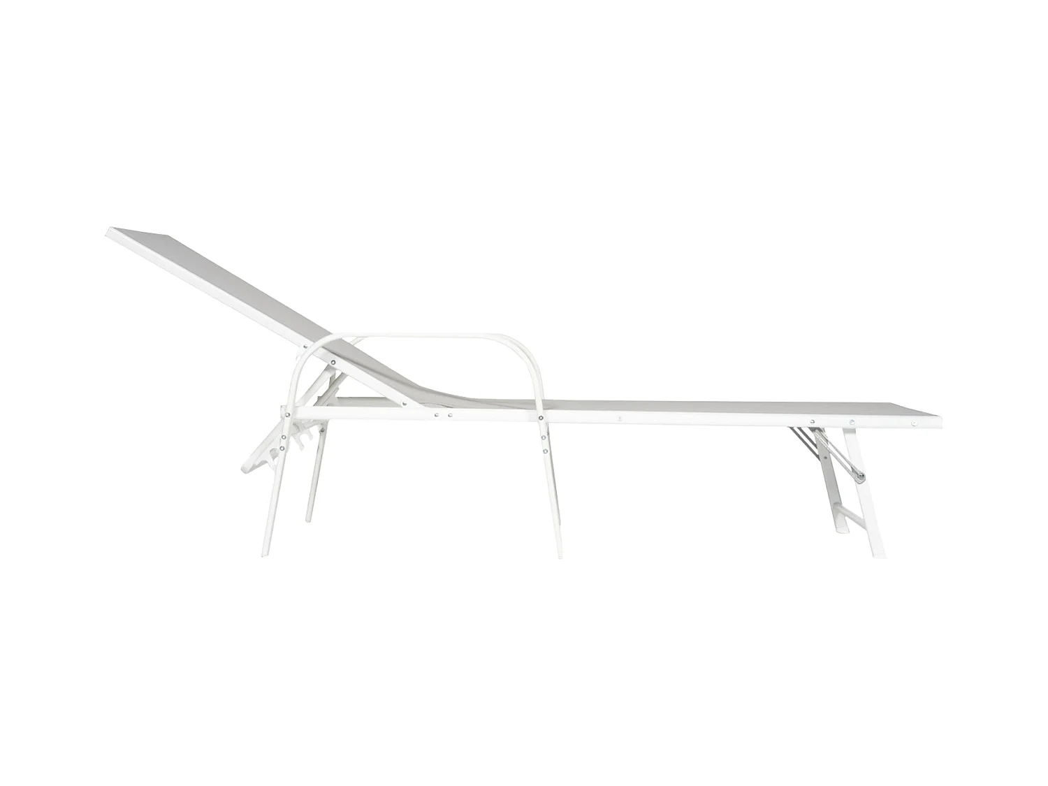 Lote de 2 tumbonas de textileno gris SARDINIA estructura blanca