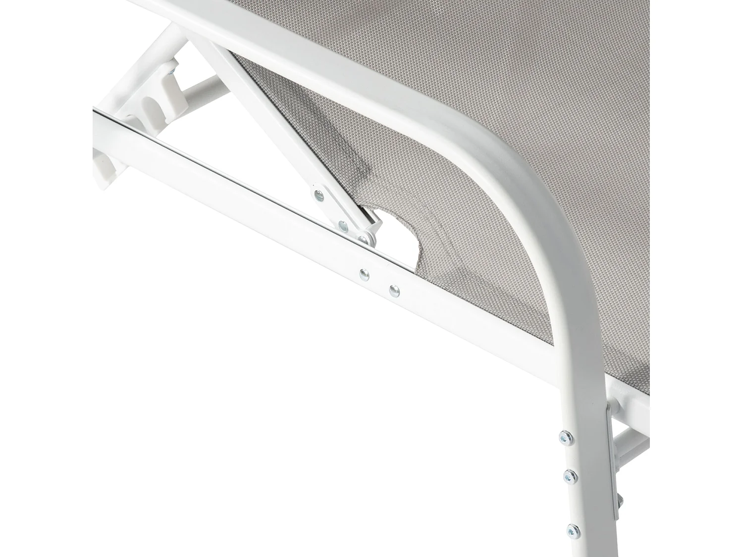 Lote de 2 tumbonas de textileno gris SARDINIA estructura blanca