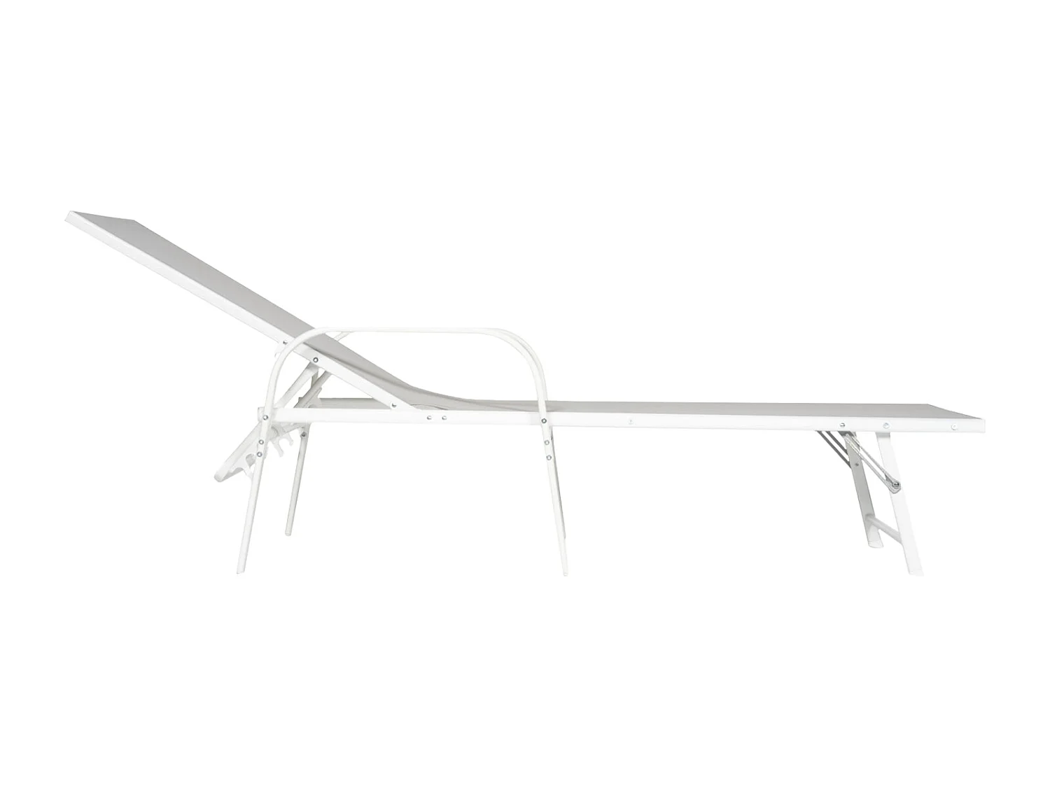 Lot de 2 bains de soleil SARDINIA en textilène gris - structure blanche - HAPPY GARDEN