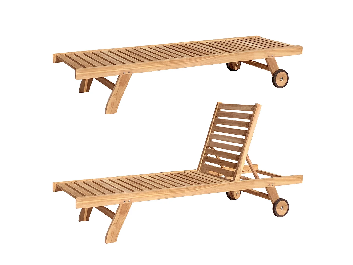 Bain de soleil droit en teck LOMBOK - HAPPY GARDEN