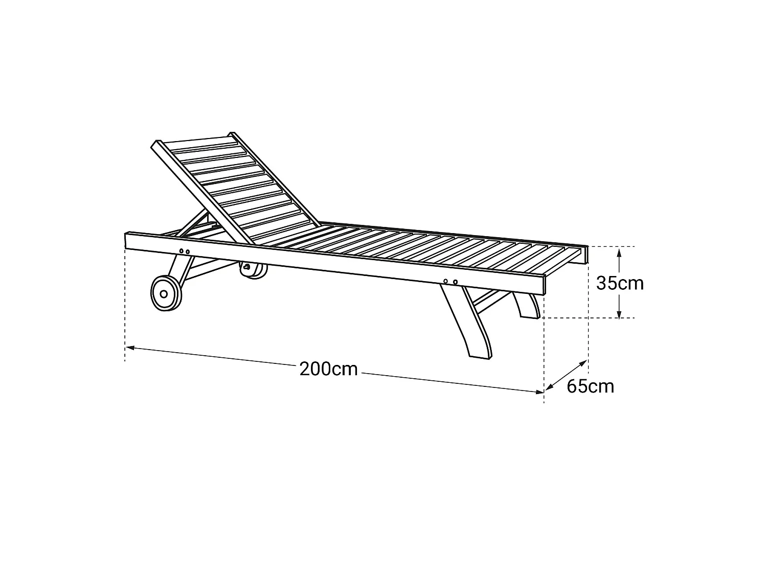 Bain de soleil droit en teck LOMBOK - HAPPY GARDEN