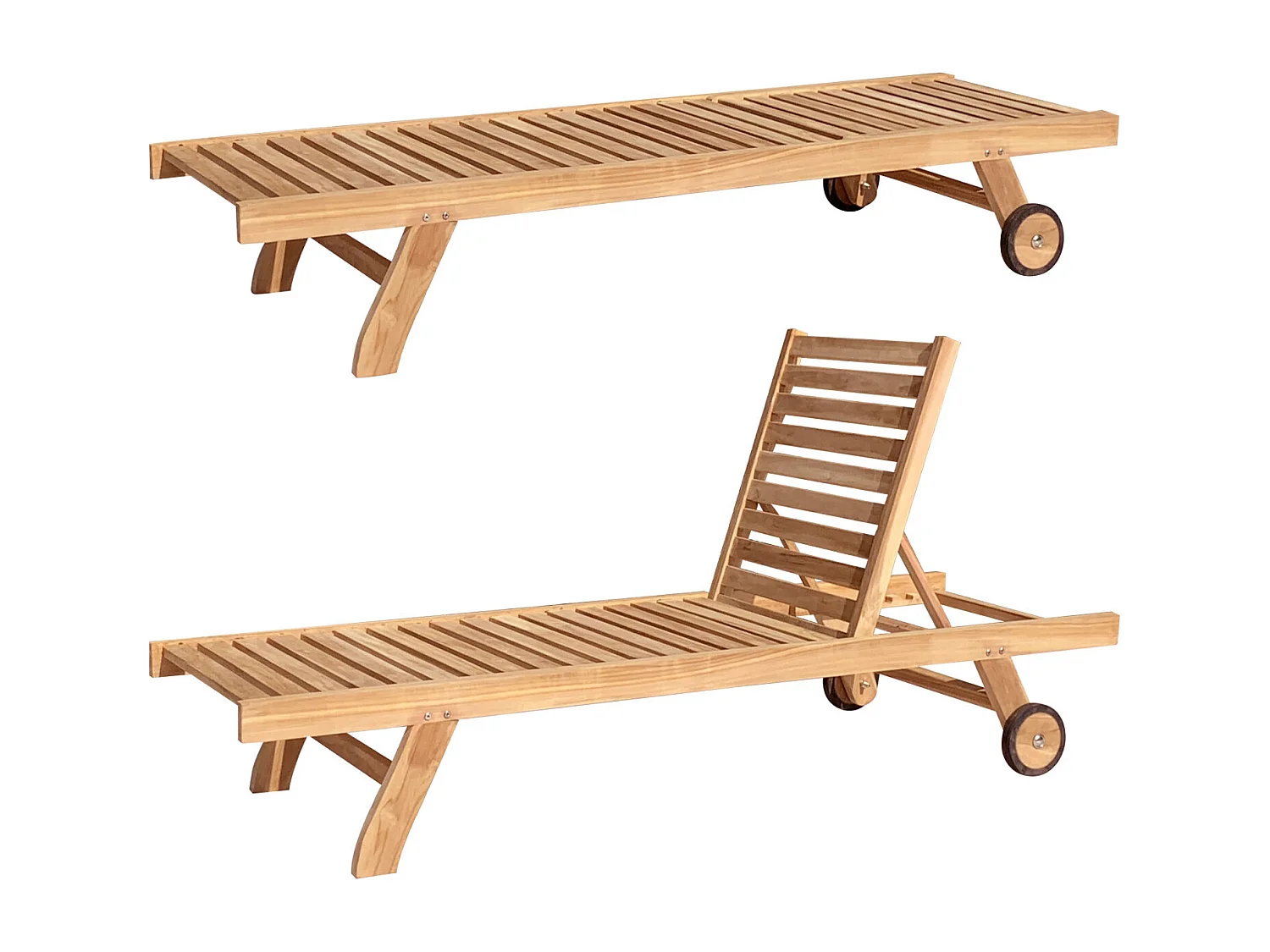 LOMBOK rechte teakhouten ligstoel