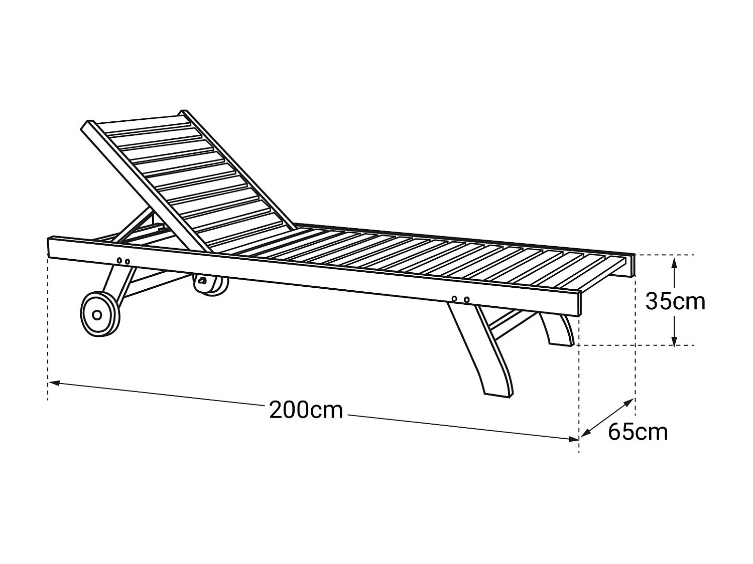 LOMBOK rechte teakhouten ligstoel