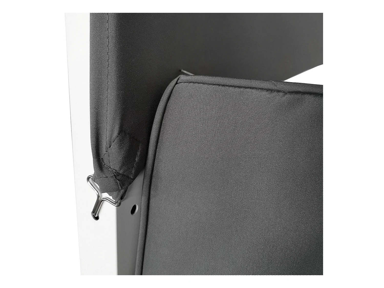BARBADOS buitenhemelbed - wit aluminium/grijze kussens