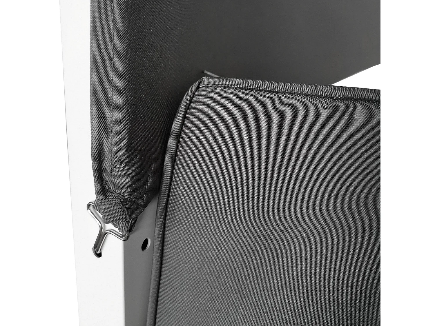 Lit à baldaquin d'extérieur BARBADOS - aluminium blanc/coussins gris - HAPPY GARDEN