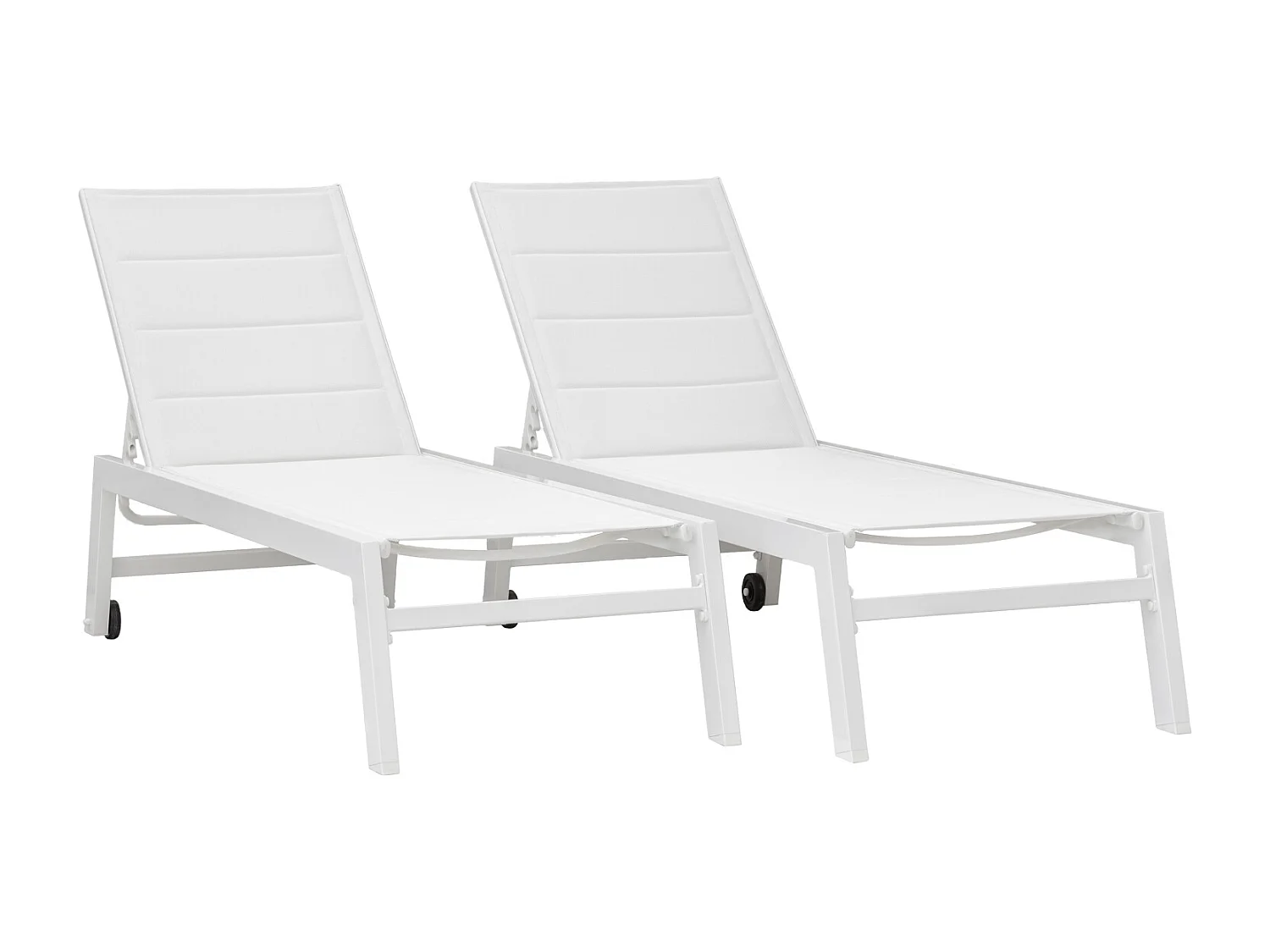 Set van 2 BARBADOS zonnebedden in wit textilene - wit aluminium