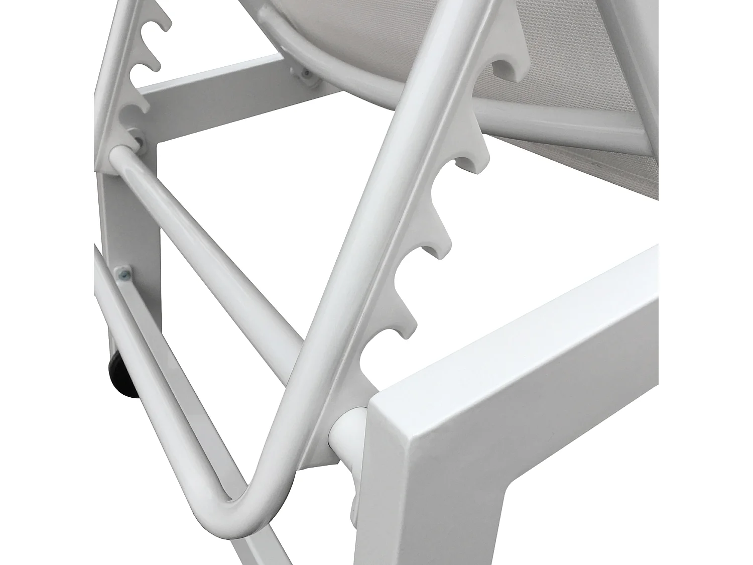 Lot de 2 bains de soleil BARBADOS en textilène blanc - aluminium blanc - HAPPY GARDEN