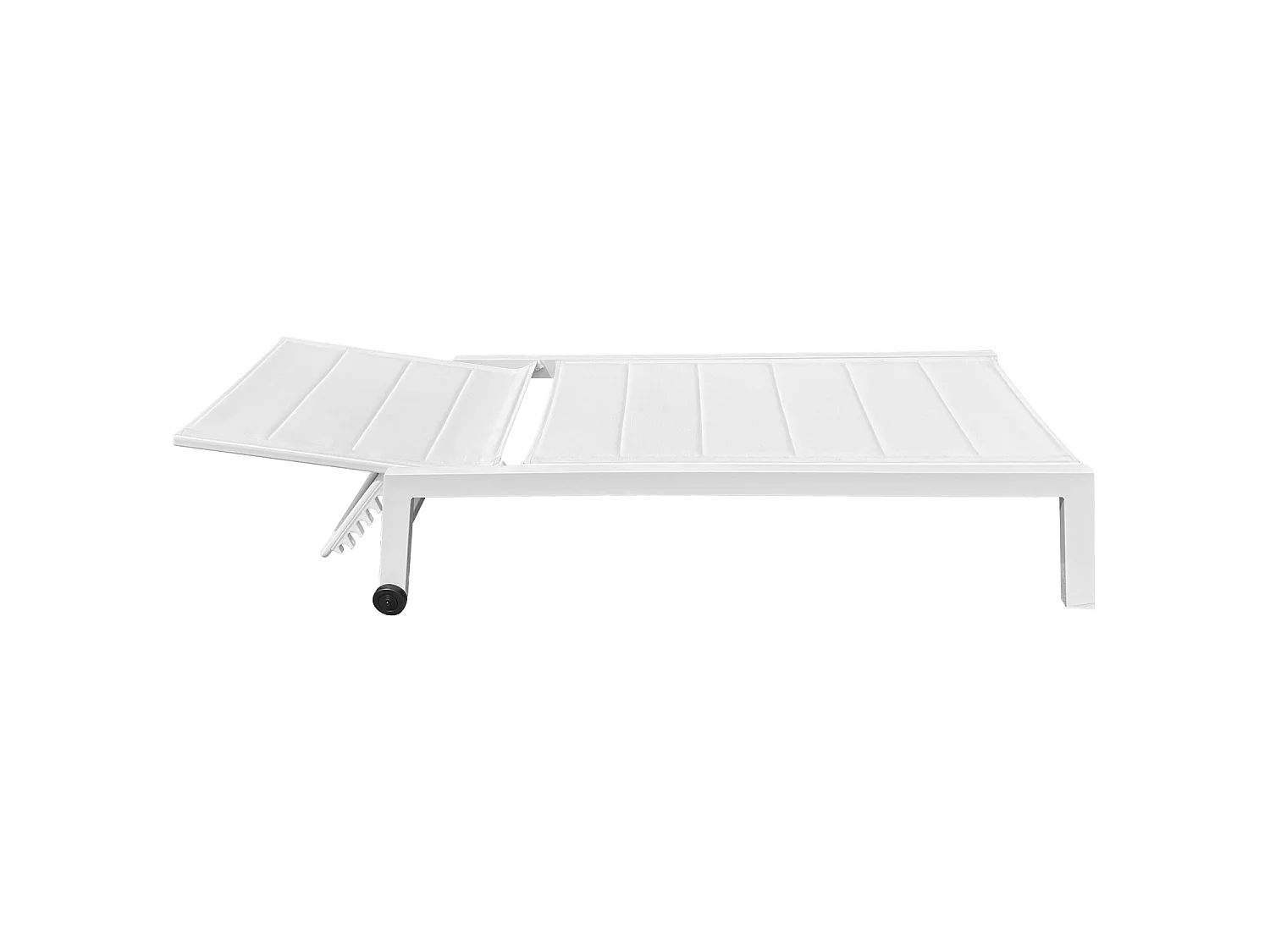 Lot de 2 bains de soleil BARBADOS en textilène blanc - aluminium blanc - HAPPY GARDEN