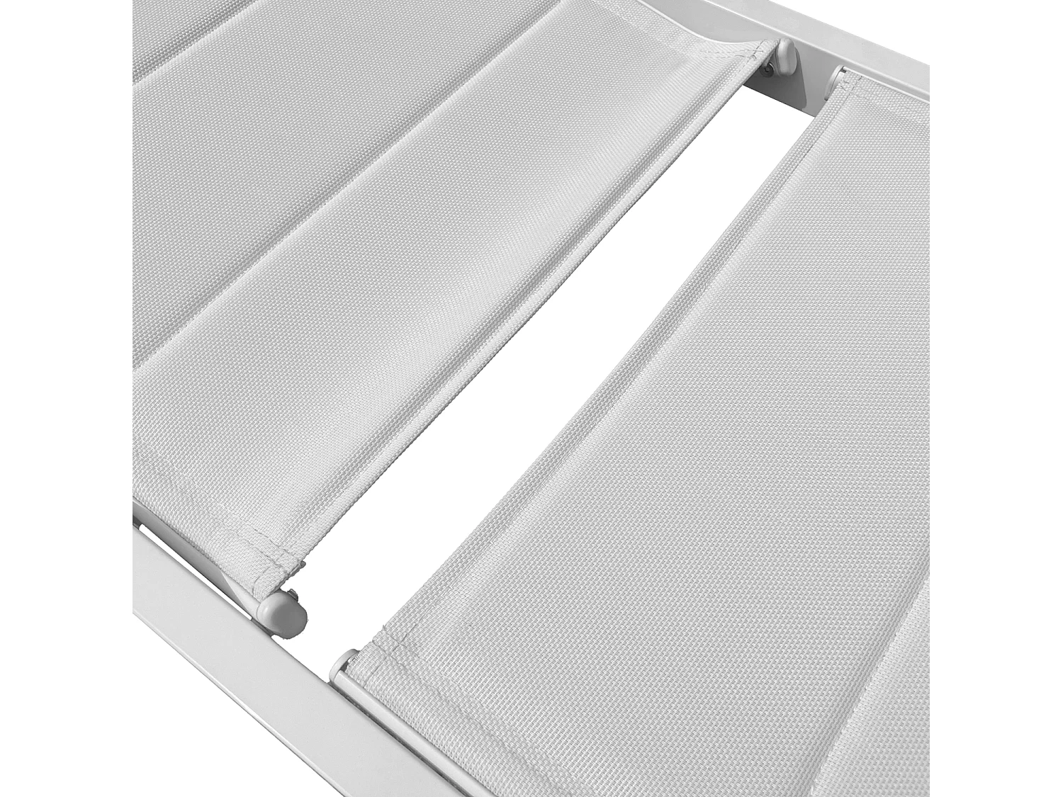 Lot de 2 bains de soleil BARBADOS en textilène blanc - aluminium blanc - HAPPY GARDEN