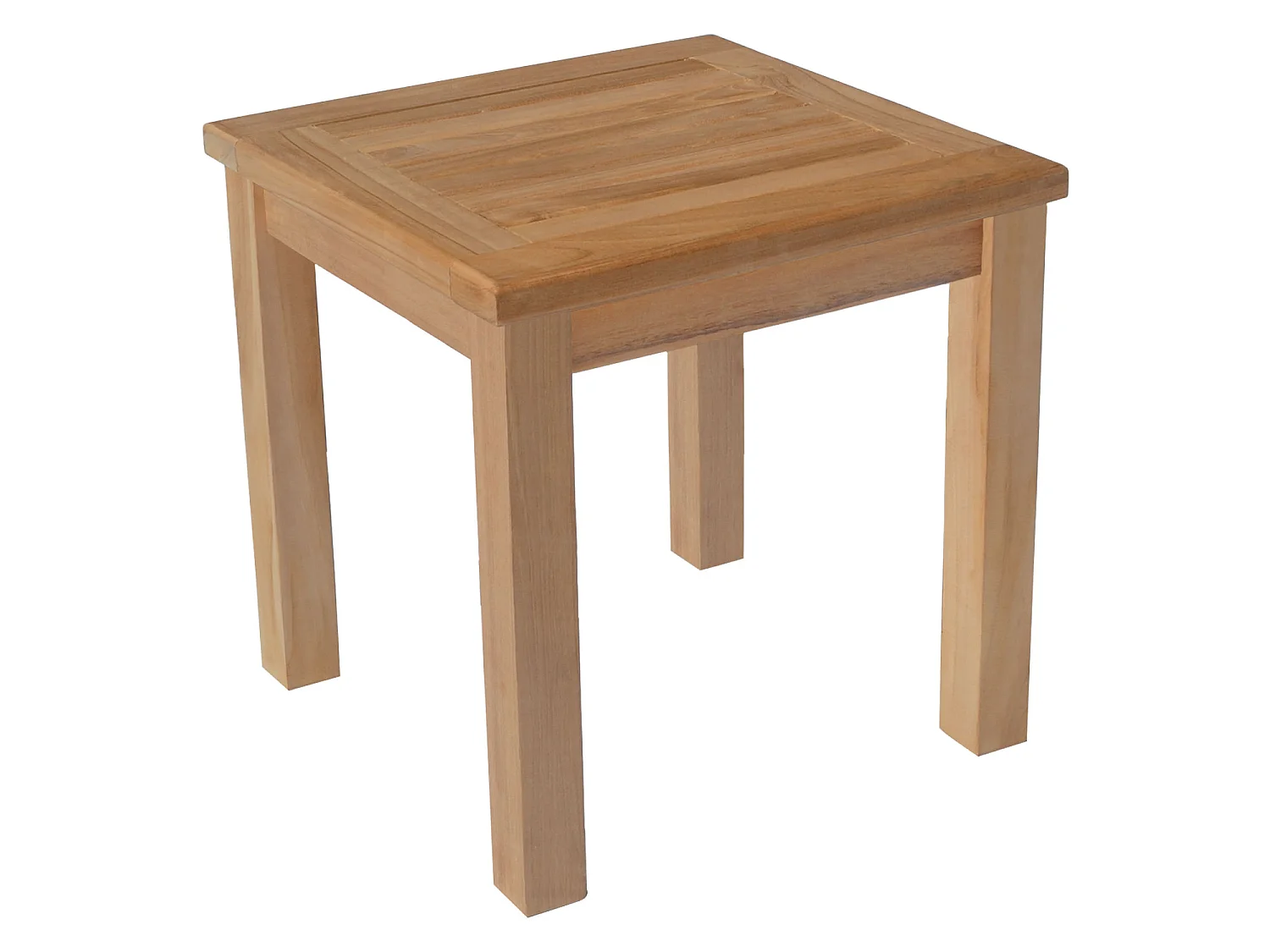 Ensemble bain de soleil droit en teck avec table d'appoint JAVA - HAPPY GARDEN