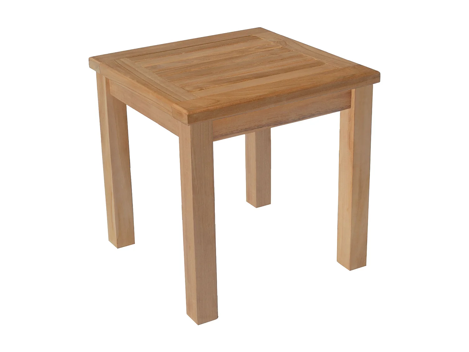 Ensemble bain de soleil droit en teck avec table d'appoint JAVA - HAPPY GARDEN