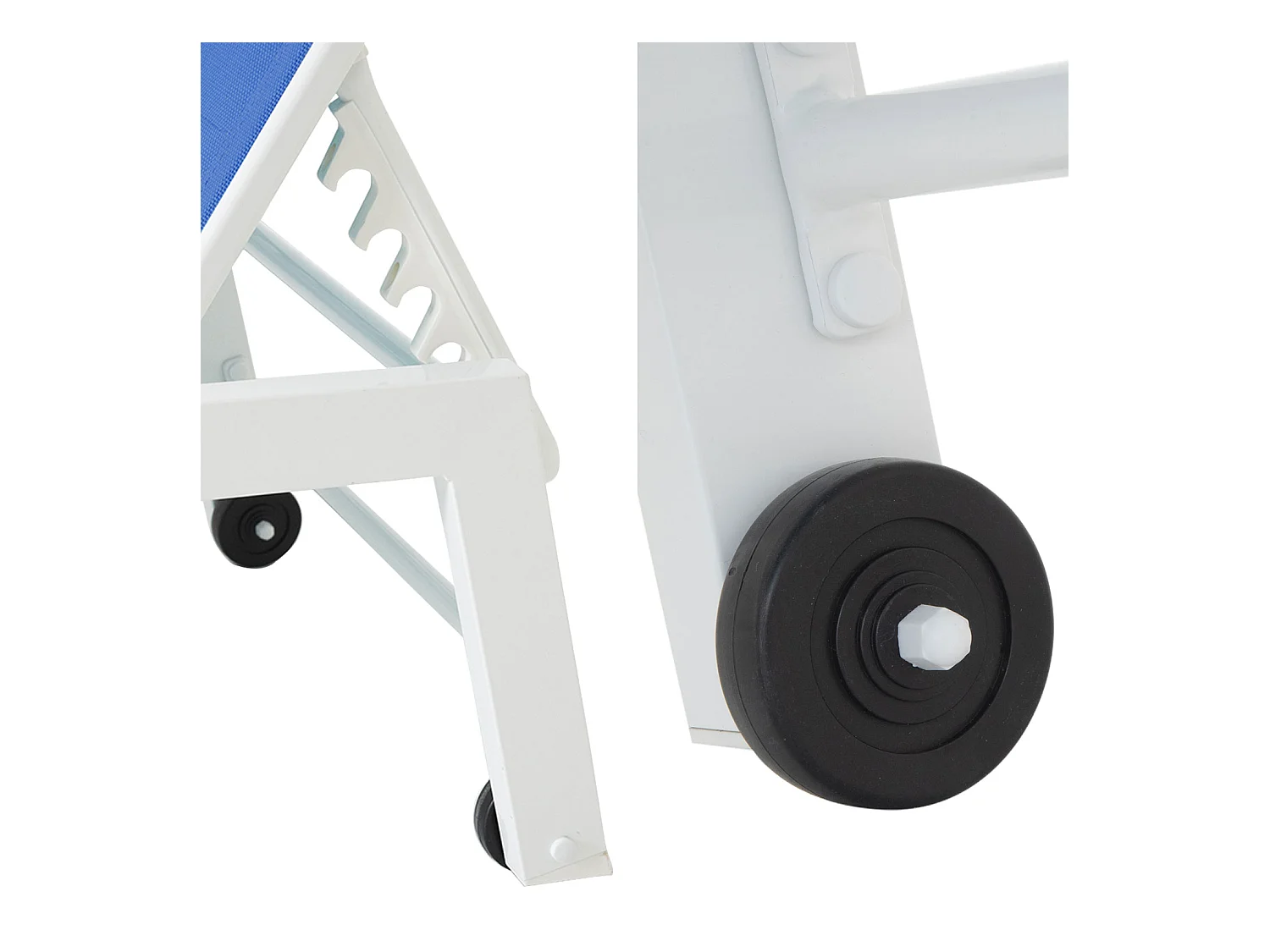 Tumbona BARBADOS en textileno azul estructura de aluminio blanco