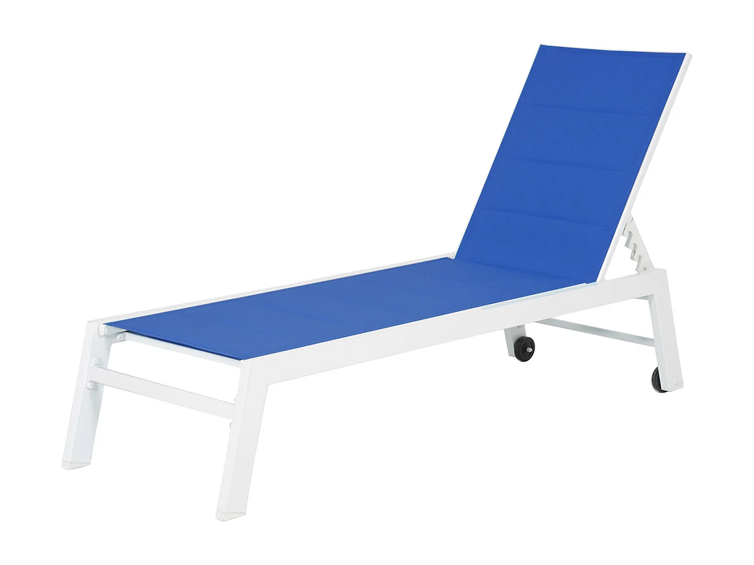 Sonnenliege BARBADOS aus blauem Textilene - weißes Aluminium