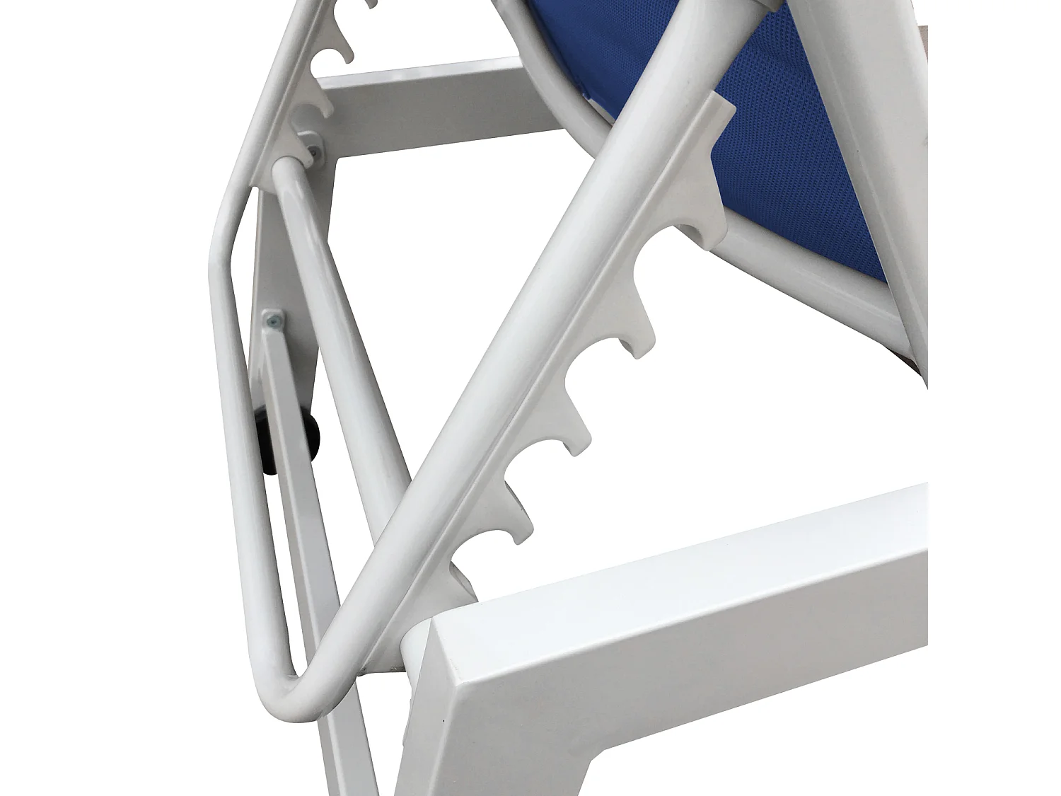 Bain de soleil BARBADOS en textilène bleu - aluminium blanc - HAPPY GARDEN