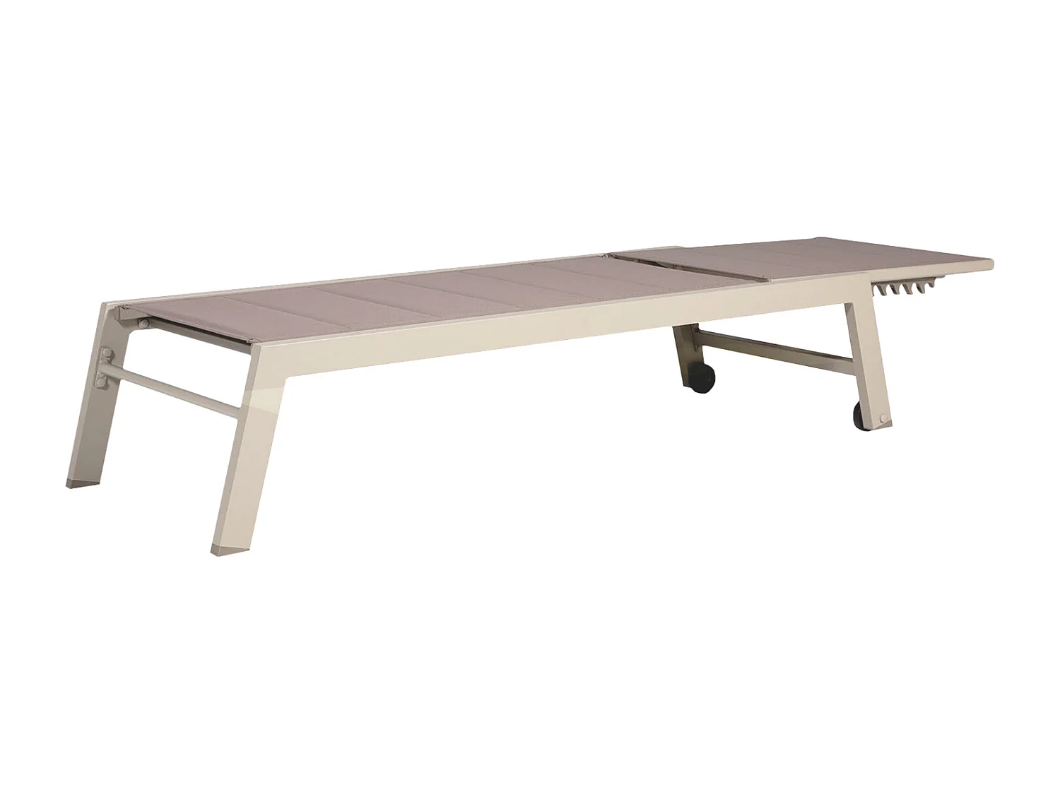 BARBADOS ligstoel in taupe textilene - taupe aluminium