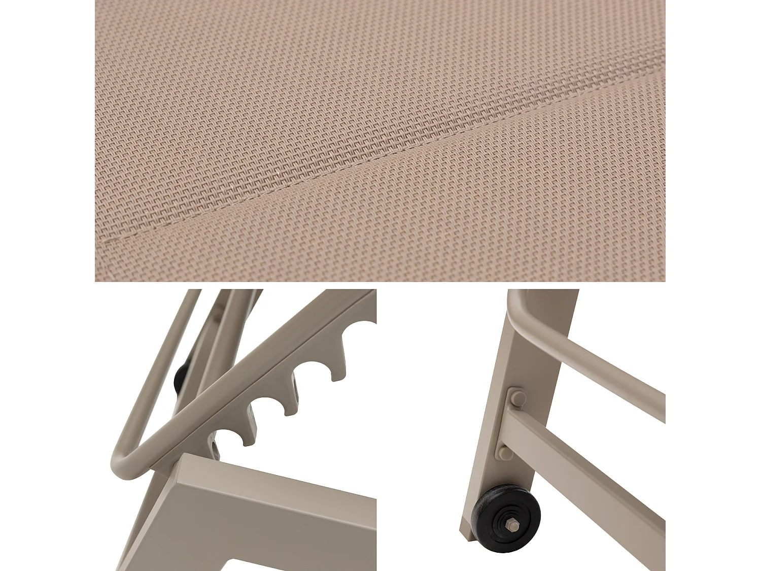 BARBADOS ligstoel in taupe textilene - taupe aluminium