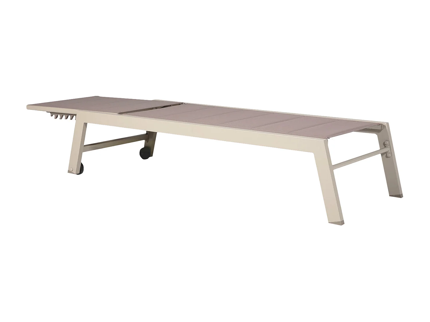 Bain de soleil BARBADOS en textilène taupe - aluminium taupe - HAPPY GARDEN