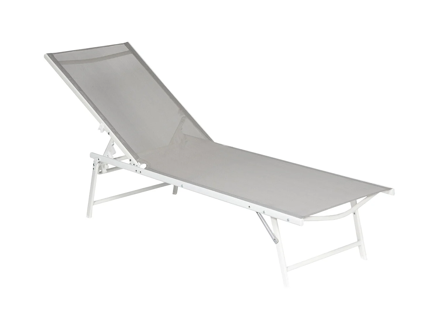 Set van 2 opvouwbare ligbedden SICILIA in grijs textilene - witte structuur
