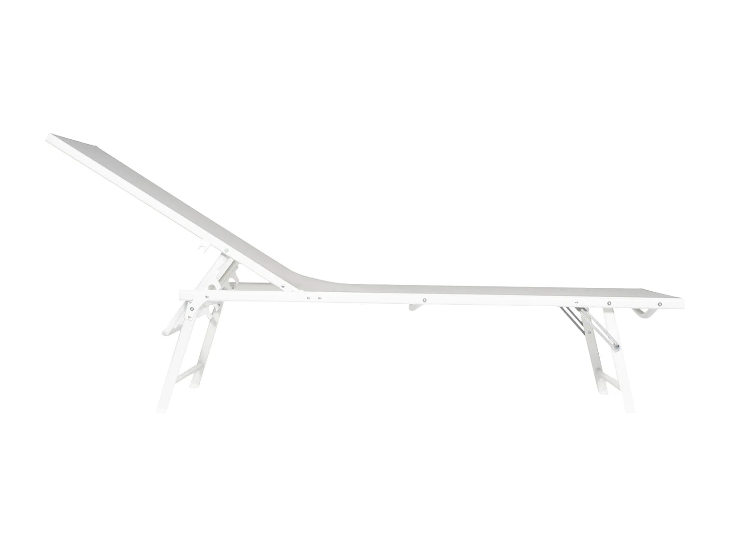 Set di 2 lettini pieghevoli SICILIA in textilene grigio - struttura bianca
