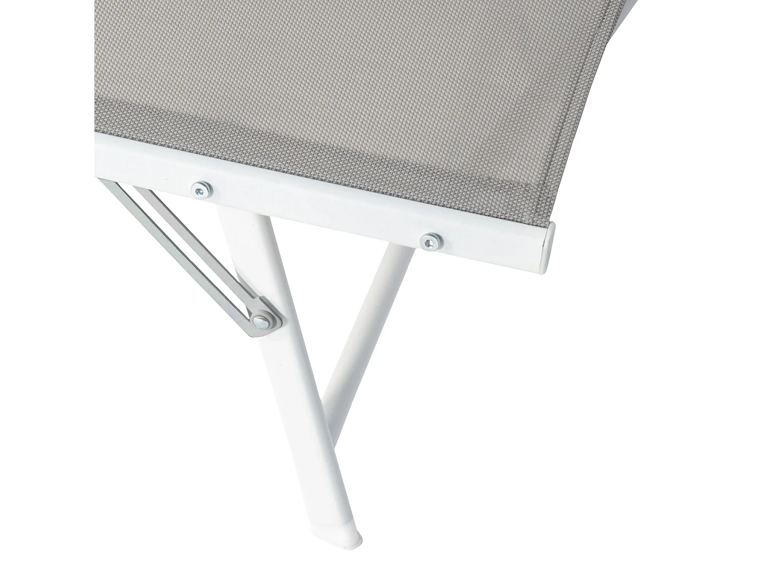 Set di 2 lettini pieghevoli SICILIA in textilene grigio - struttura bianca