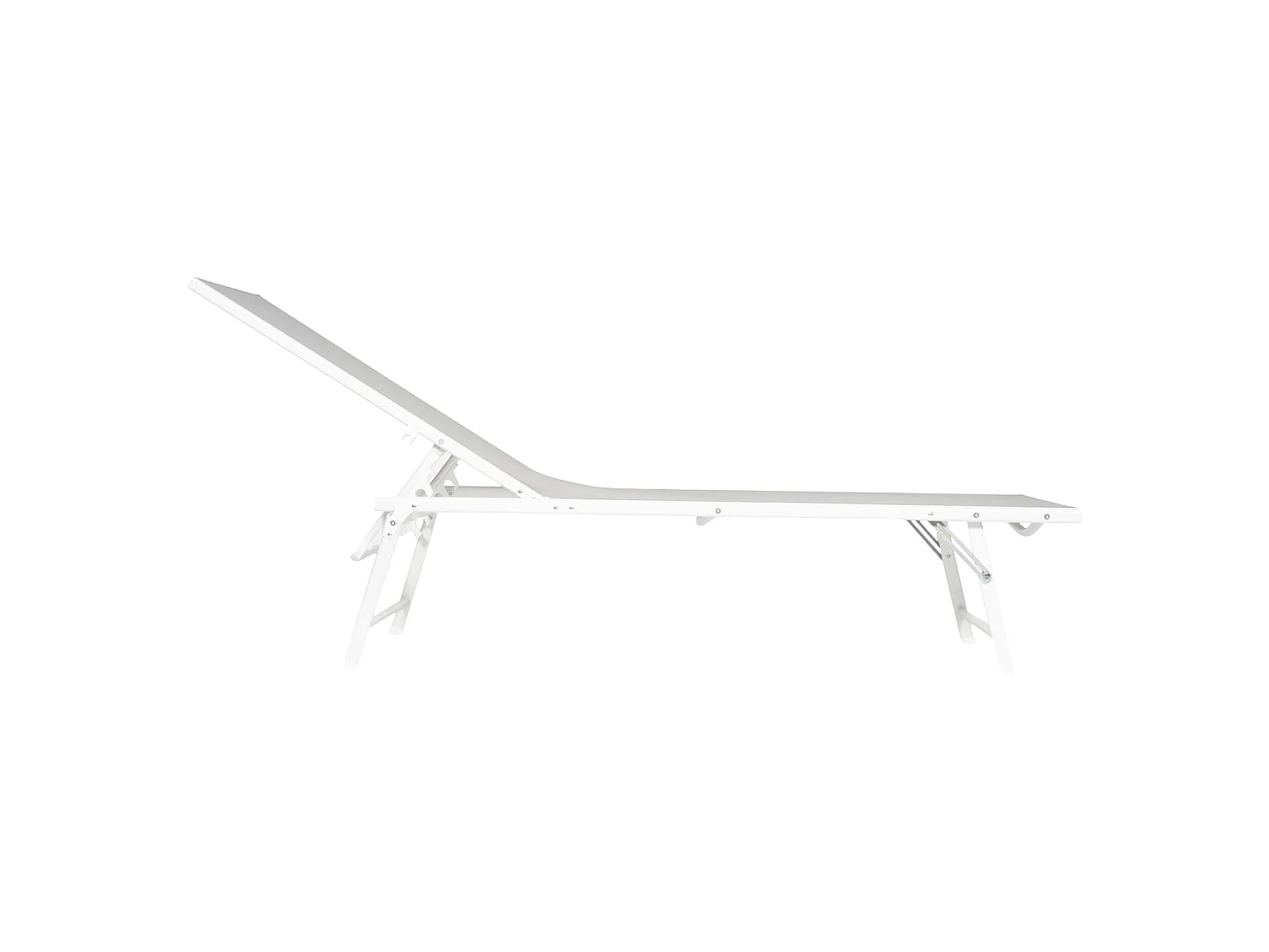 Lot de 2 bains de soleil pliants SICILIA en textilène gris - structure blanche - HAPPY GARDEN